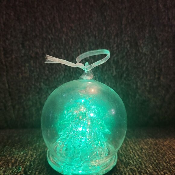 Glass Christmas Tree Ornament With Multicolor LED Lights - Picture 5 of 7